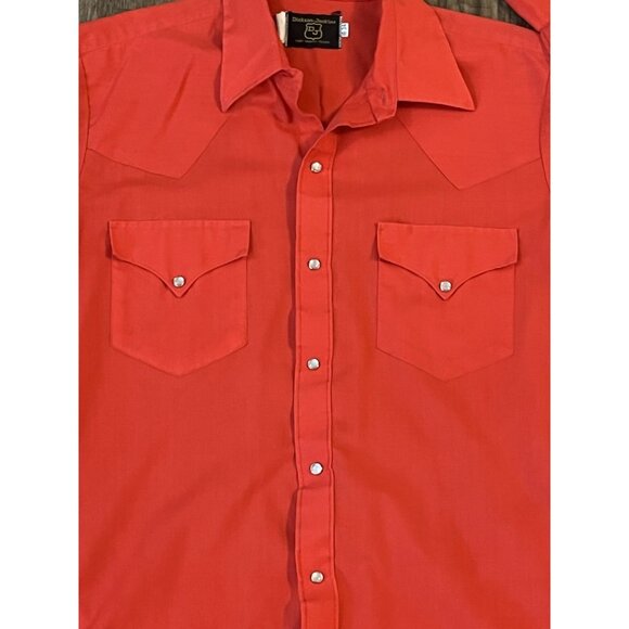 Vintage Dickson-Jenkins DJ Red Pearl Snap Button Shirt Large Christmas Western - Picture 2 of 10